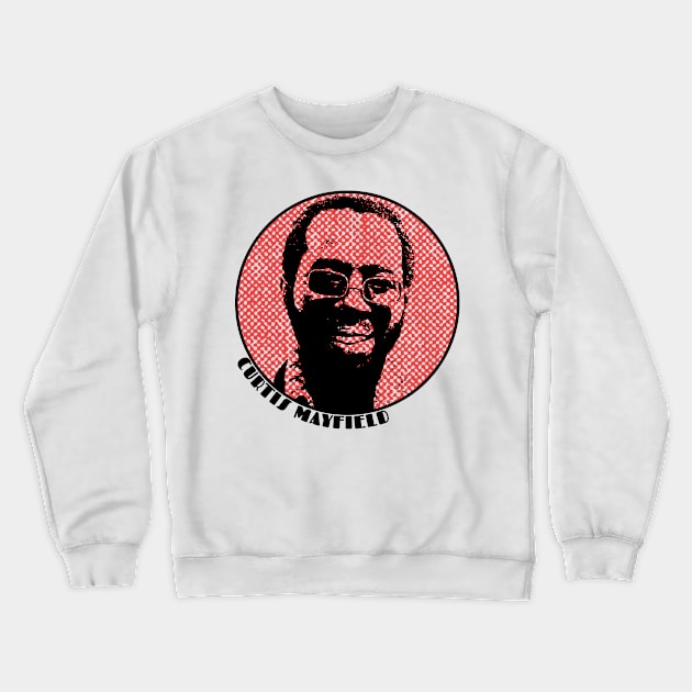 CURTIS MAYFIELD - Funk & Soul Superstar - Red Print Crewneck Sweatshirt by RCDBerlin